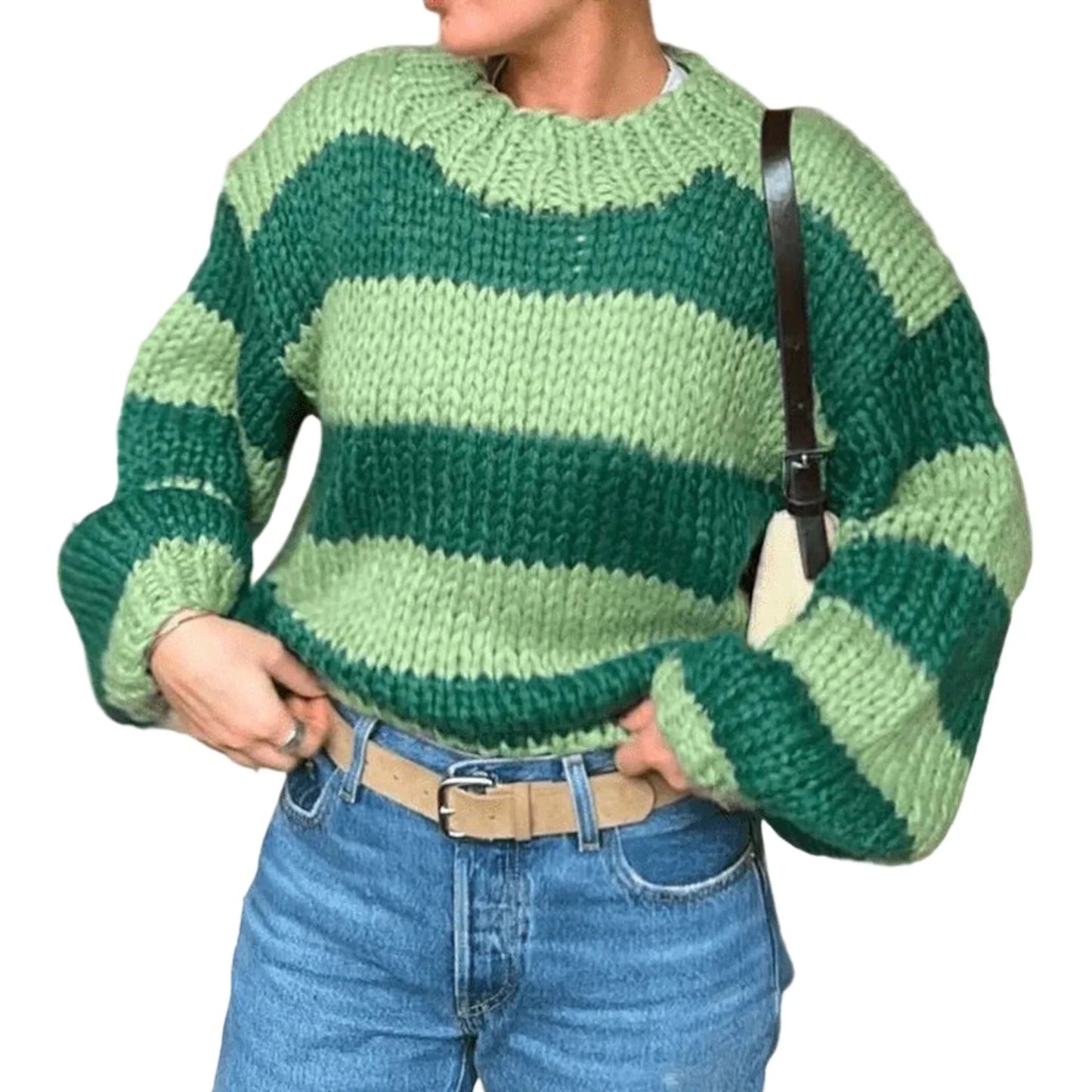 Women s Cozy Cable Knit Pullover Sweater with Turtleneck and Ribbed Trim for Fall Winter Fashion Style