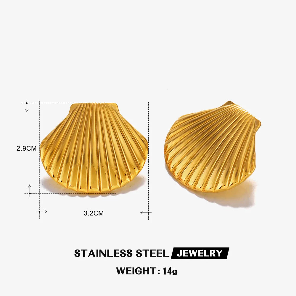 2025 New Stainless Steel Starfish Shell Earrings for Women Beach Vacation Style Luxury Thread Ear Dangle Jewelry Not Fading
