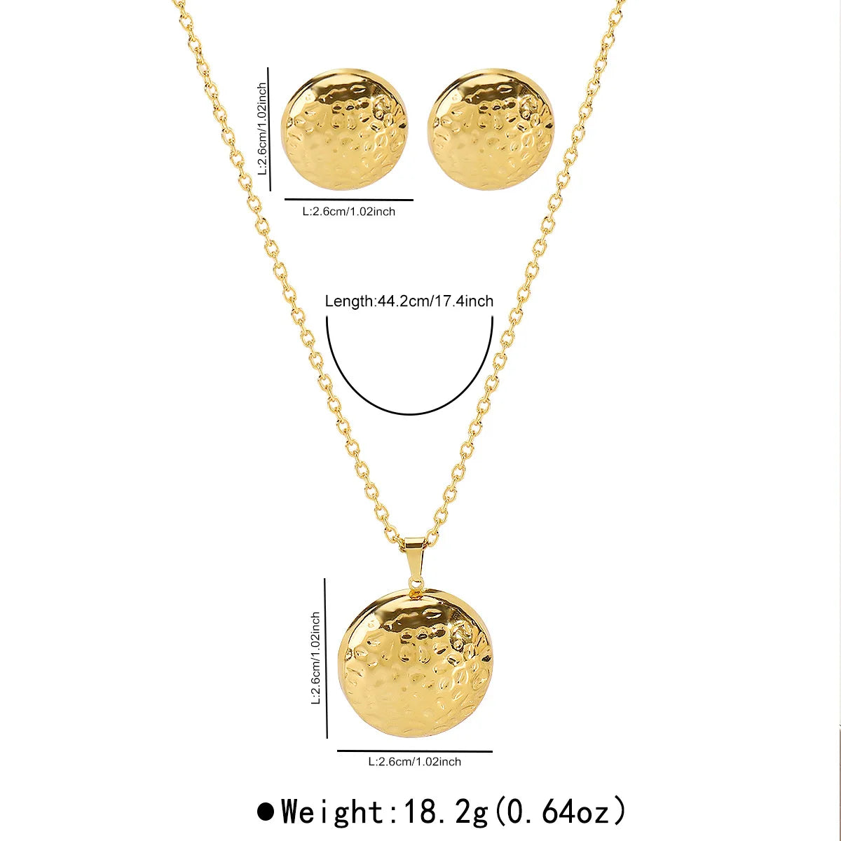 14k gold stainless steel geometric pendant necklace simple light luxury niche design jewelry set women