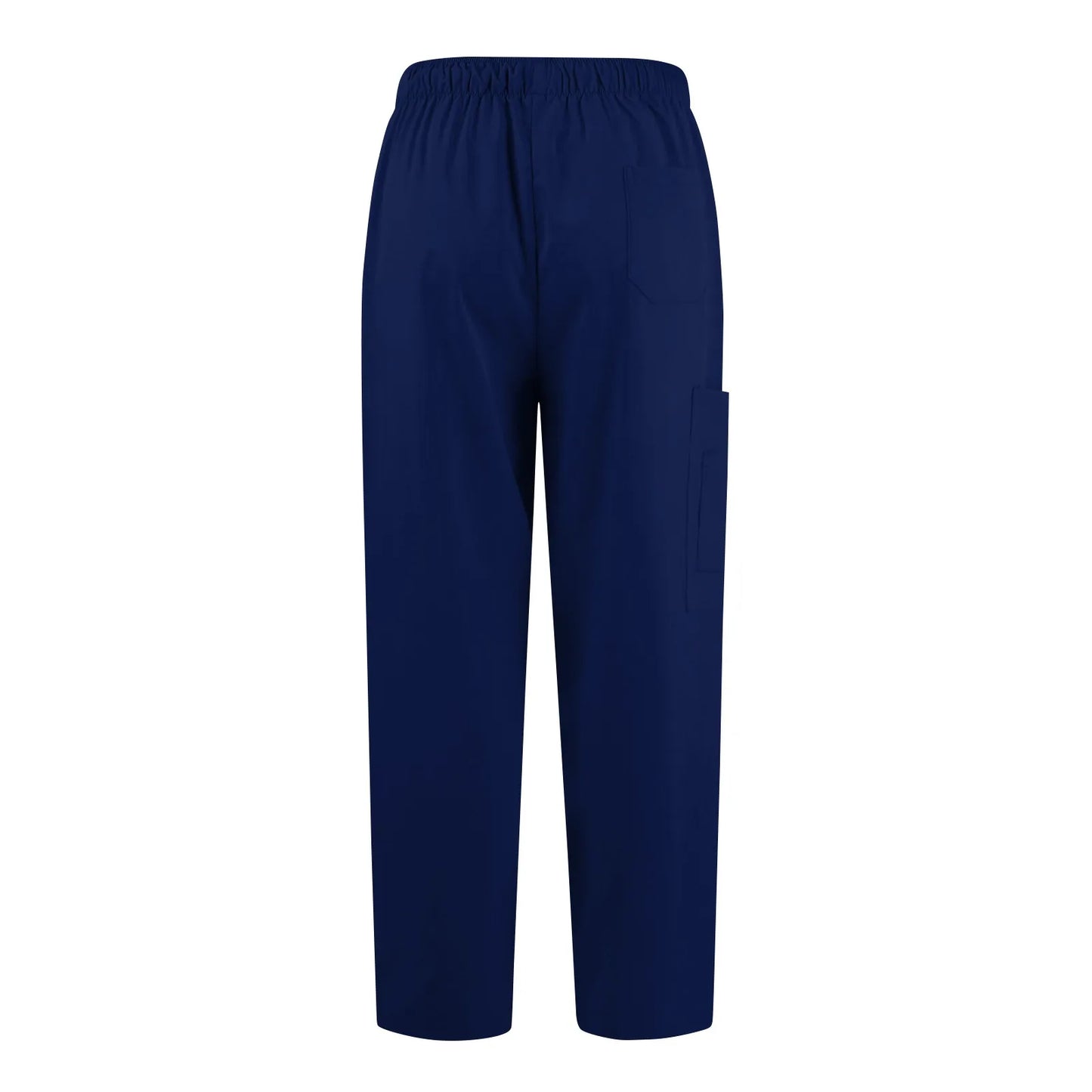 Women Two-Piece Set Solid Color Stand-Up Collar Short-Sleeve Top With Zipper Pocket And Matching Pants Professional Workwear