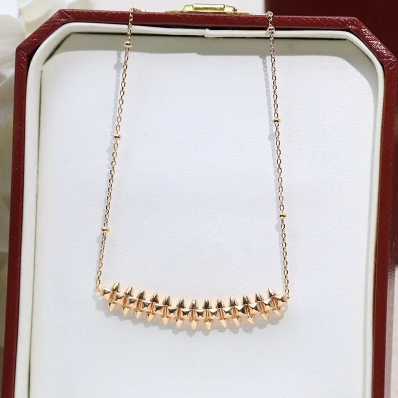 European hot selling brand 925 Sterling Silver rivet Necklace women's punk fashion light luxury jewelry party gift