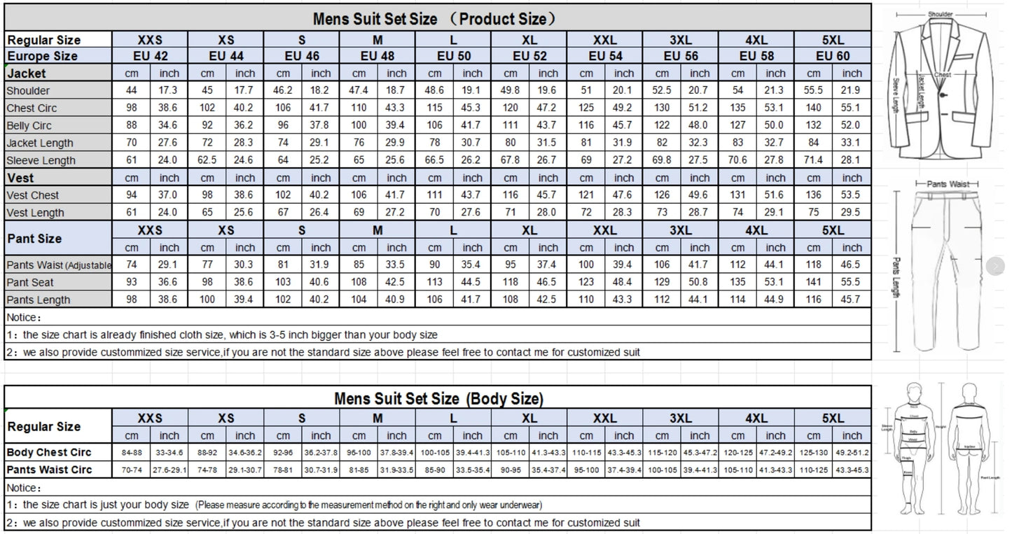 Fashion Men's Suits 2 Pieces Slim Daily Business Formal Fit Men Suits (Blazer+Pants)