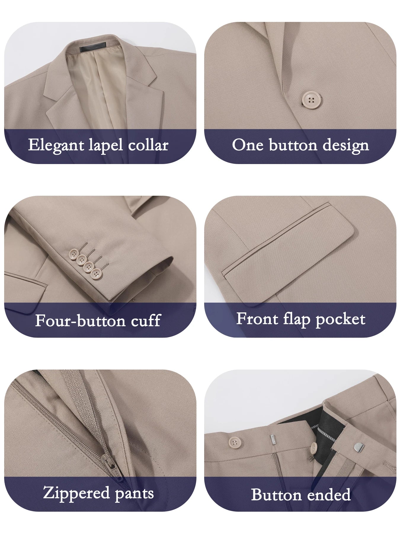 4PCS Men's Formal Tuxedo Set: Vest + Pants + Socks | Classic Solid Suit for Business/Party/Interview