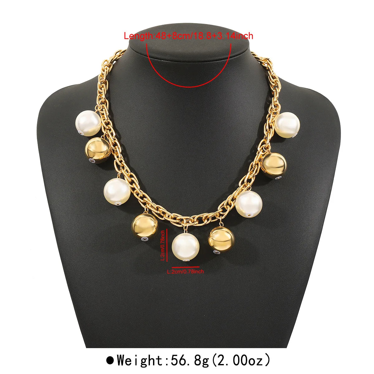 Cross-border Coarse Chain Pearl Pendant Necklace Personality Fashion Temperament Light Luxury Premium Cuban Clavicle Chain