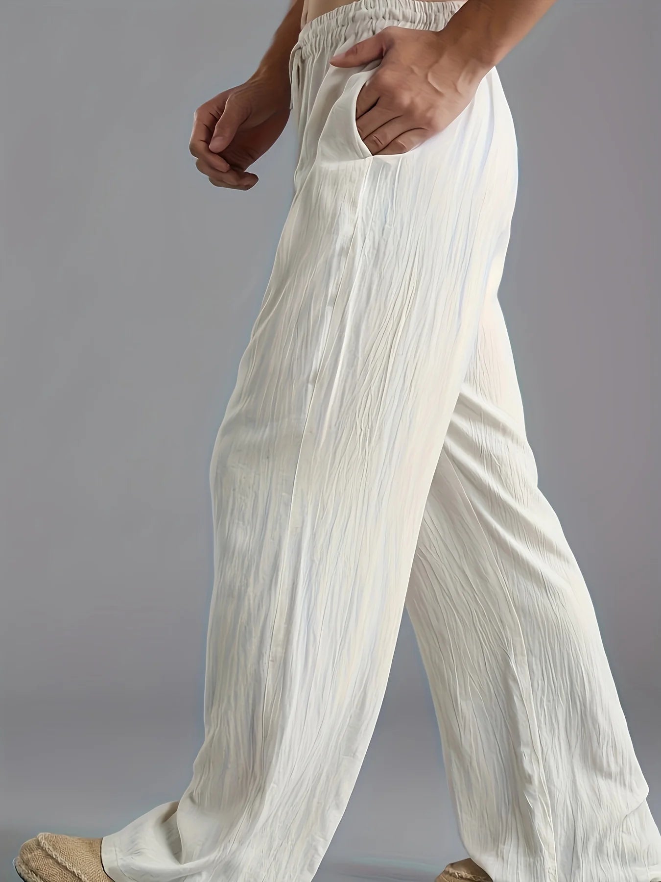 Men's plus-size slacks linen breathable sweatpants