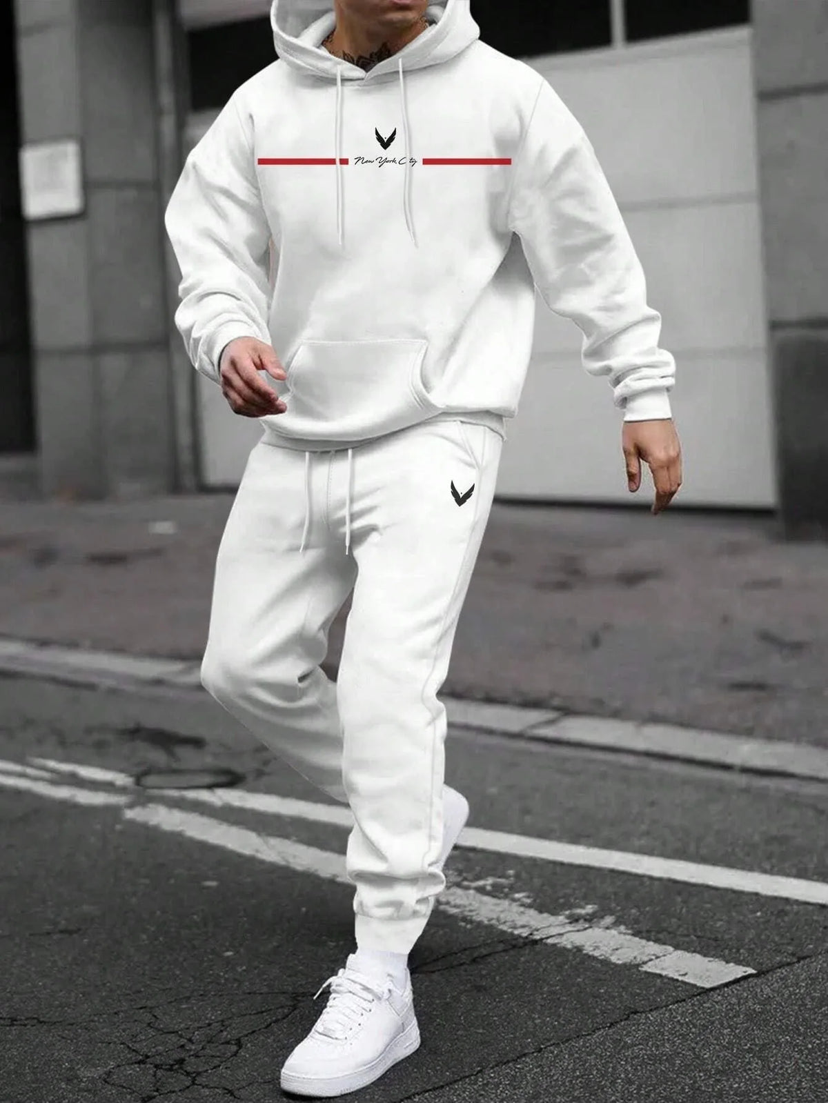 Autumn Winter Piece Set for men Drawstring Women's Tracksuit Hooded Suit Quality Comfortable Casual Pullover Fashion Daily