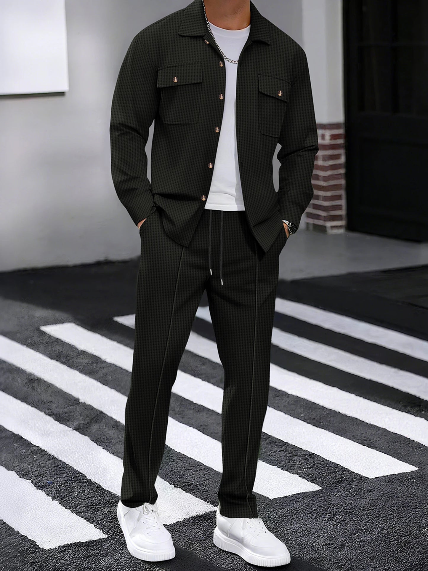 Men s 2-Piece Suit  Fit Blazer with Matching Trousers Formal Business Attire for Fall Events and Occasions