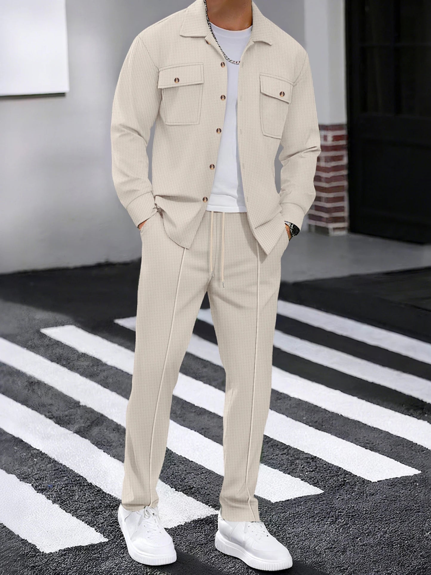 Men s 2-Piece Suit  Fit Blazer with Matching Trousers Formal Business Attire for Fall Events and Occasions