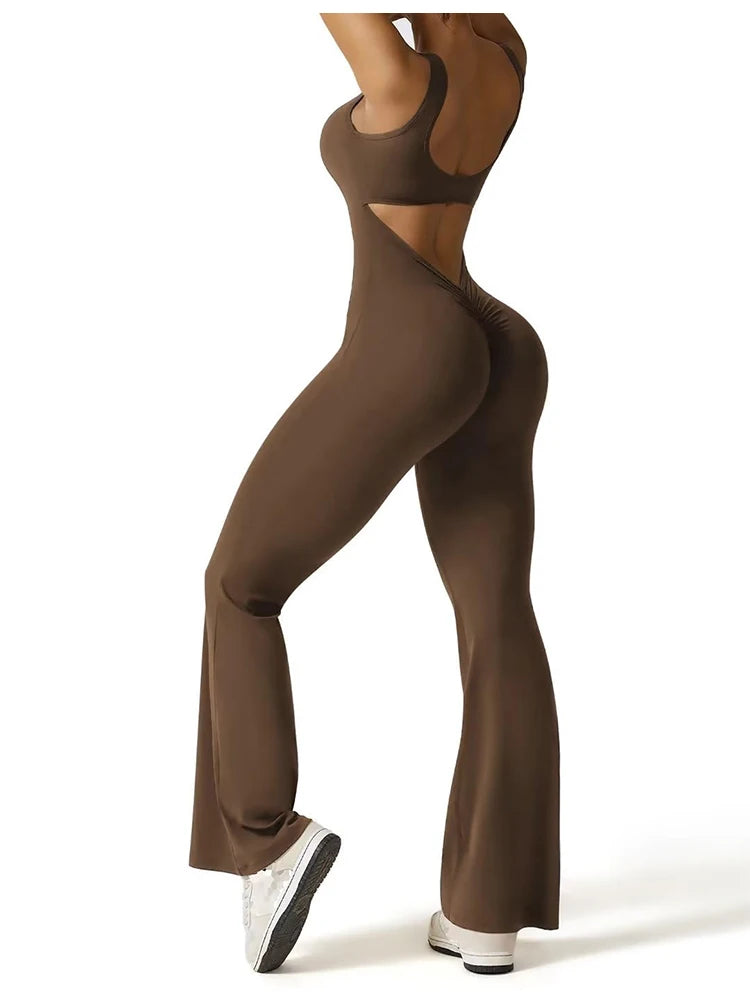 Spring Summer New Women's Slim Fit U-Neck Backless Sleeveless Yoga Sports Clothing Hip Lifting One-Piece Sexy