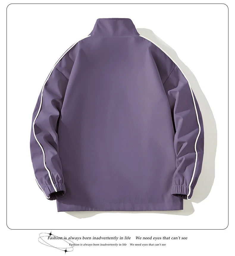 Autumn and Spring Fashion Solid Color Windproof Waterproof Sports Suit Men's Casual Loose Comfortable High Quality Two-piece Set
