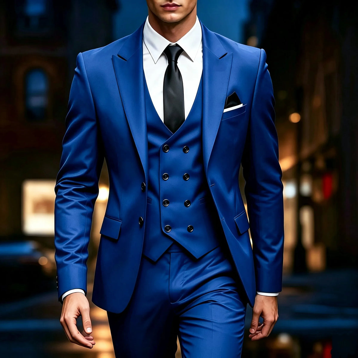 Men's 3‑Piece Suit | Wedding Business Formal Blazer & Trousers for Prom, Banquet & Official Occasions