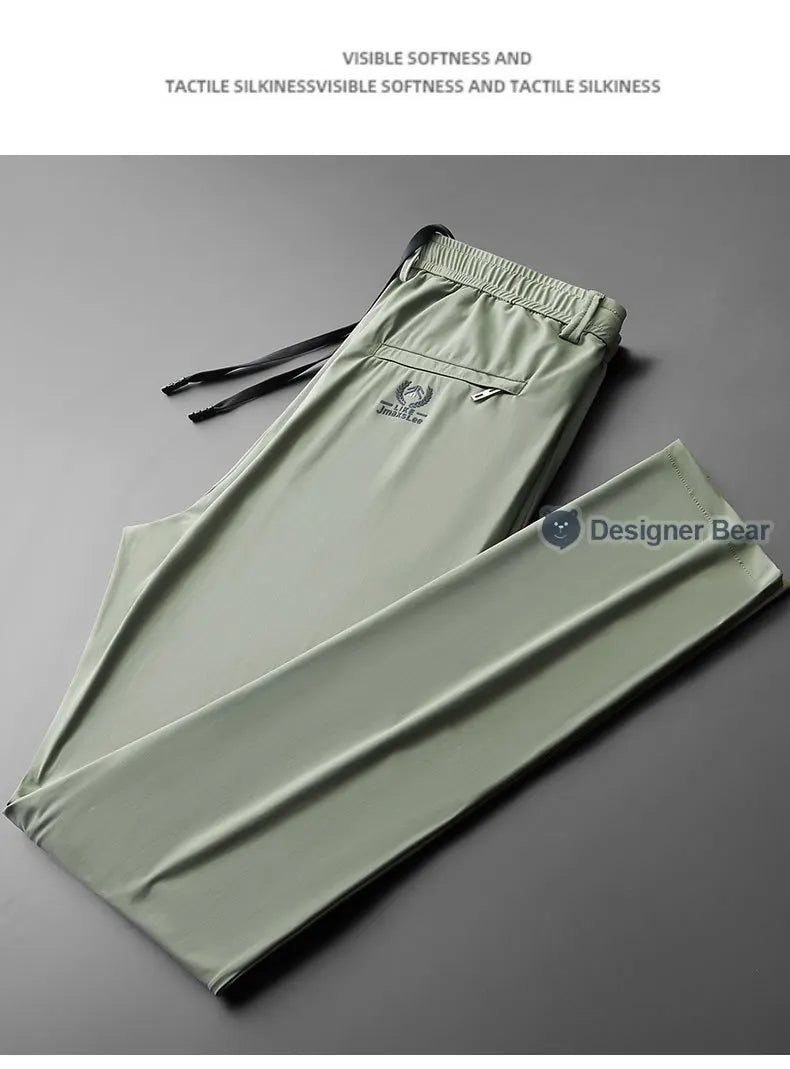 Summer Thin High Stretch Men's Casual Pants Straight Trousers Quick Dry Outdoor Jogging Running Work Sports Sweatpants for Man