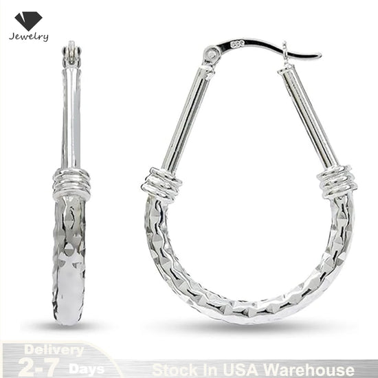 925 Sterling Silver Hoops Earrings Round Hollow Net Circle Ring Earrings for Women Fine Anniversary Jewelry Ear decor USA Stock