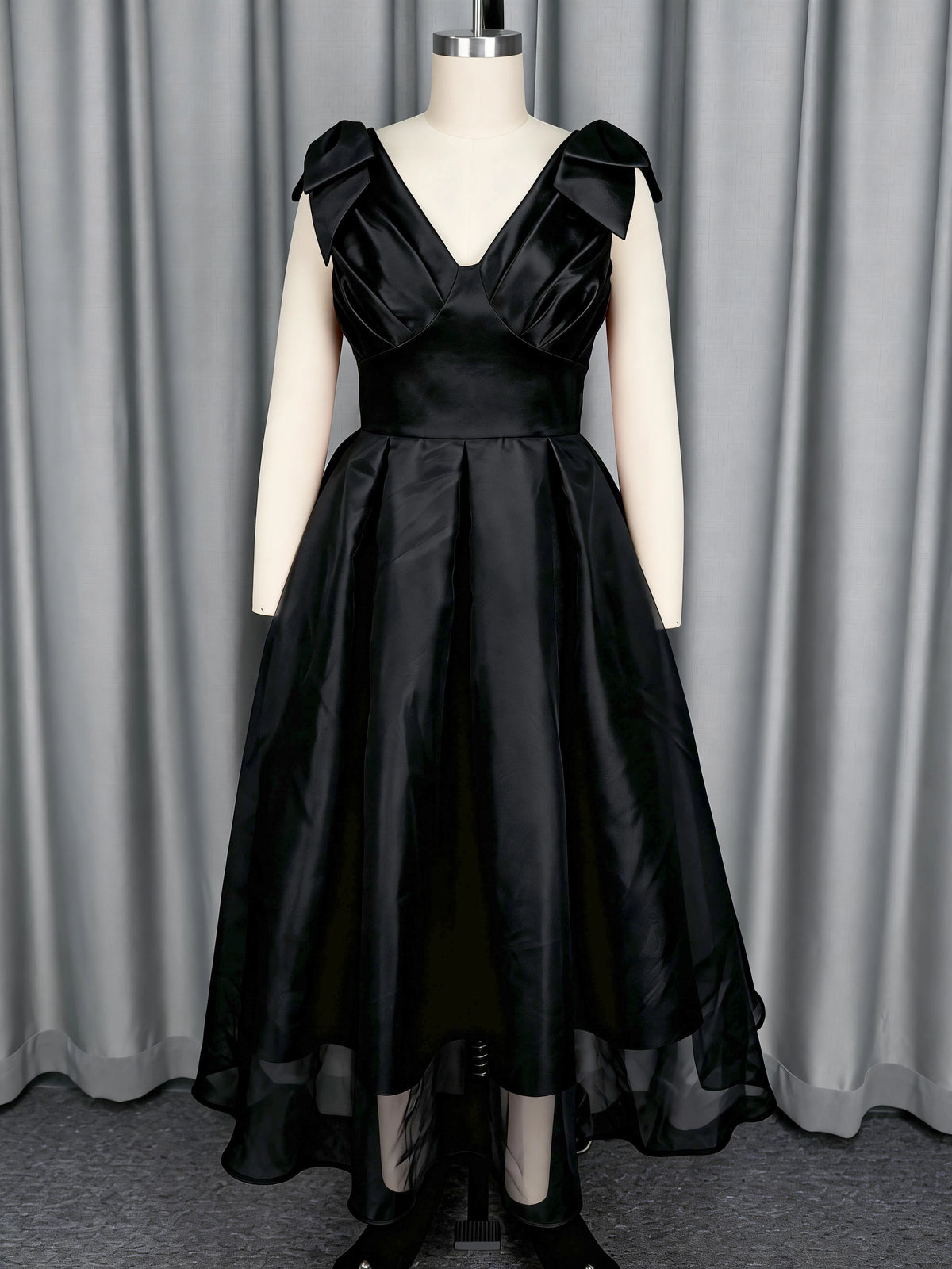 Elegant Shiny Party Dresses Bow Shoulder A Line Ankle Length Dress Women Formal Wedding Guest Evening Cocktail Semi Occasion