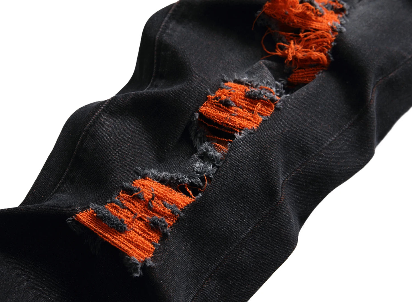 Men's black distressed jeans Men's orange distressed long pants Casual party stretch denim long pants 511