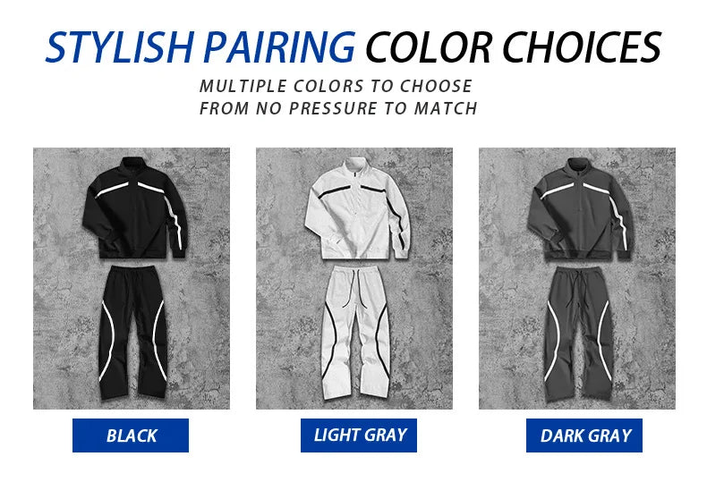 Men's Tracksuit Running Sets  Fashion Sportswear Windproof Suit