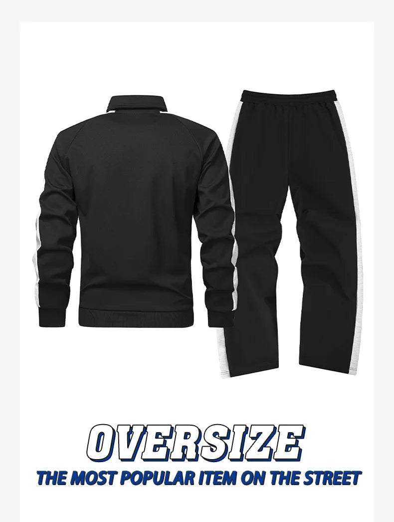Men's Sportswear Set for Autumn 2026 Sports Jacket + Sports Pants Jogging Stylish Sports Suit Running Tracksuit 2 Piece Set