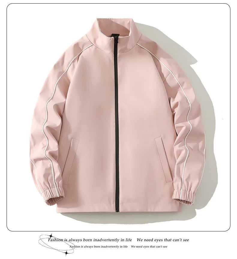 Autumn and Spring Fashion Solid Color Windproof Waterproof Sports Suit Men's Casual Loose Comfortable High Quality Two-piece Set