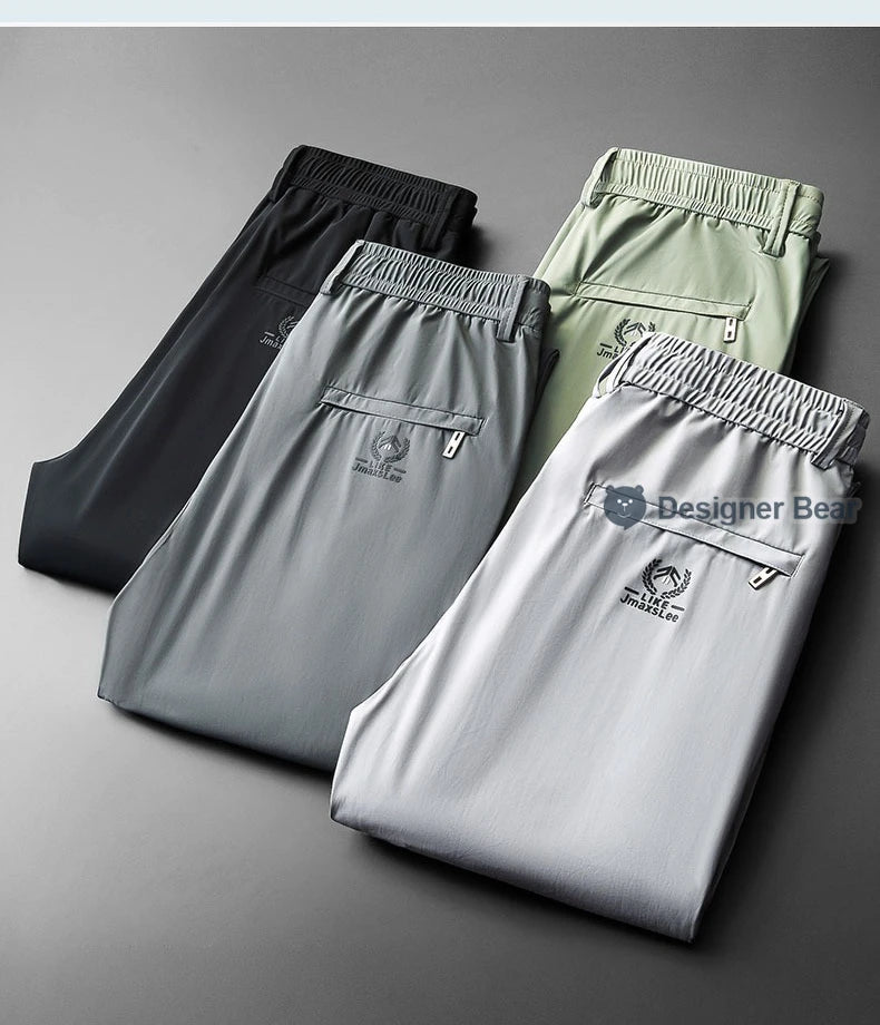 Summer Thin High Stretch Men's Casual Pants Straight Trousers Quick Dry Outdoor Jogging Running Work Sports Sweatpants for Man
