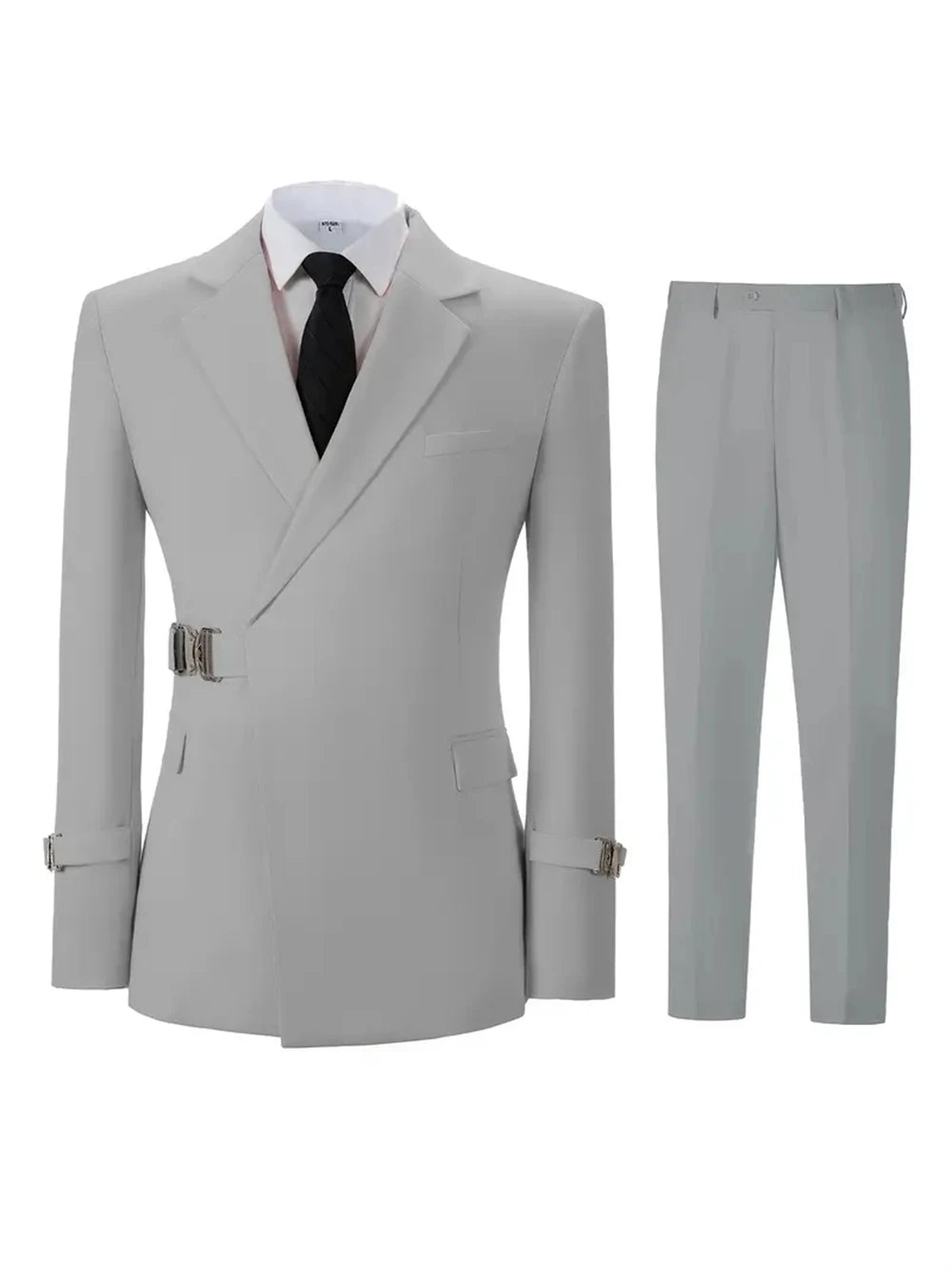 Fashion Men's Suits 2 Pieces Slim Daily Business Formal Fit Men Suits (Blazer+Pants)