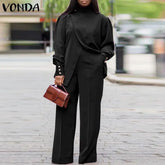 plus size autumn high neck suit