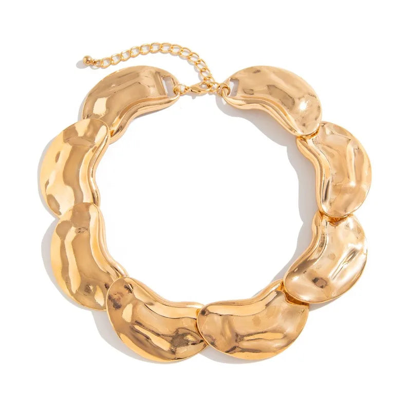 Fashion-sensitive Glossy Splicing Pea Collar, Light Luxury Irregular Alloy Necklace