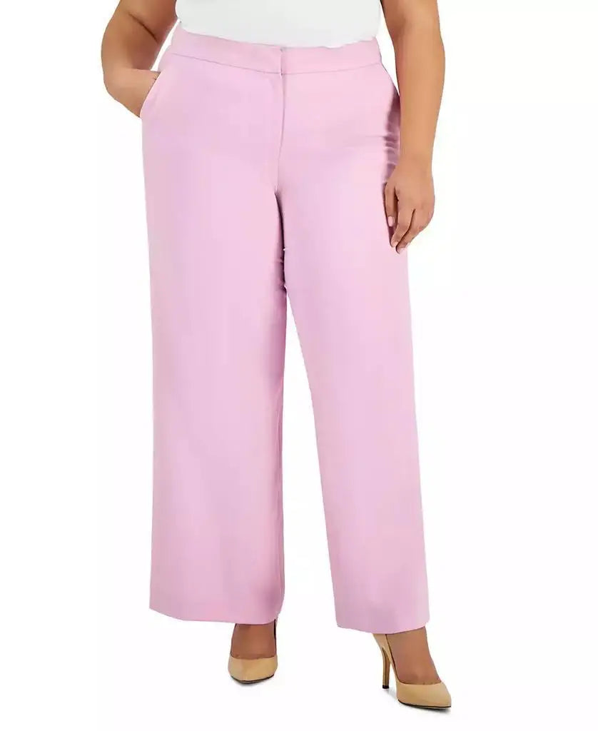 Tahari ASL | Plus Size Mid Rise Wide-Leg Pants