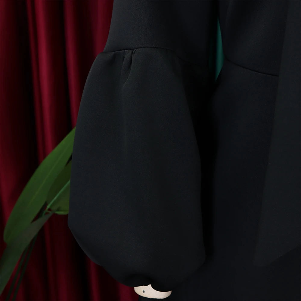 Elegant Party Dresses for Women Luxury Woman 2024 Bow Collar Full Sleeve High Waisted Pleated Mid Calf Birthday Dinner Celebrate