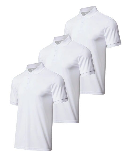 3-piece men's solid color short sleeved golf shirt casual and comfortable top suitable for summer - men's gift