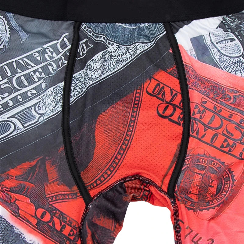 Fashion Print Men Underwear Boxer Cueca Male Panties Lingerie Men Underpants Boxershorts Trunks Plus Size XL-5XL Men's Boxers