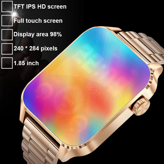 LIGE 1.85” HD Fashion Smart Watch Women Bluetooth Call Sport Women’s Bracelet Fitness Health Monitor Ladies Smartwatch For Women