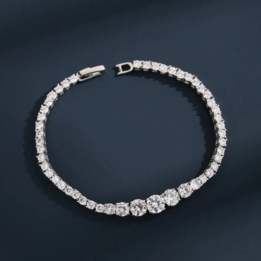 Hot Selling S925 Silver Accessories Simple Personality Inlaid Zircon Bracelet Bracelet Fashion Light Luxury Necklace