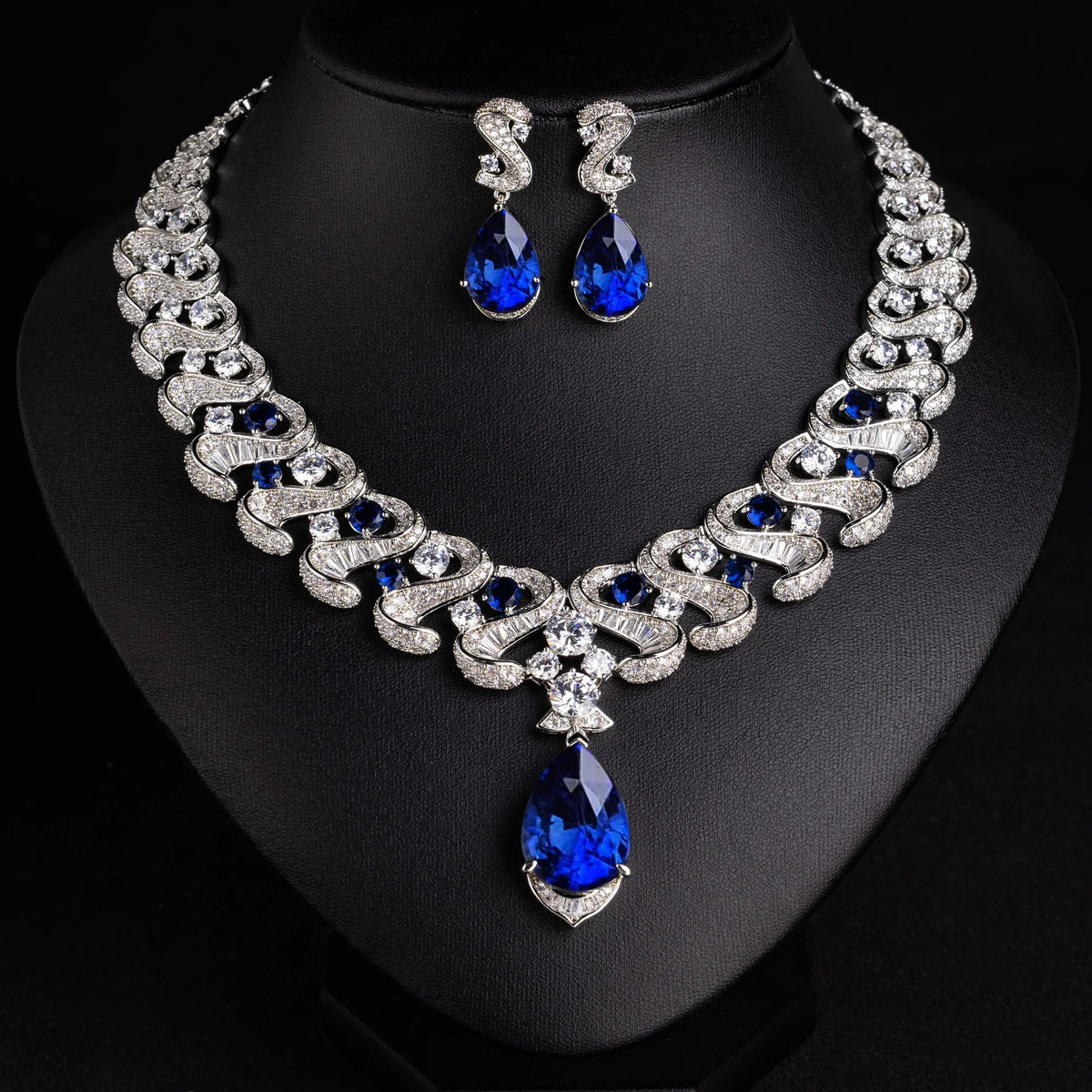 HIBRIDE Popular European and American Style High-class Women's Jewelry Necklace Earring Set Holiday Wedding Daily Gift S-1138
