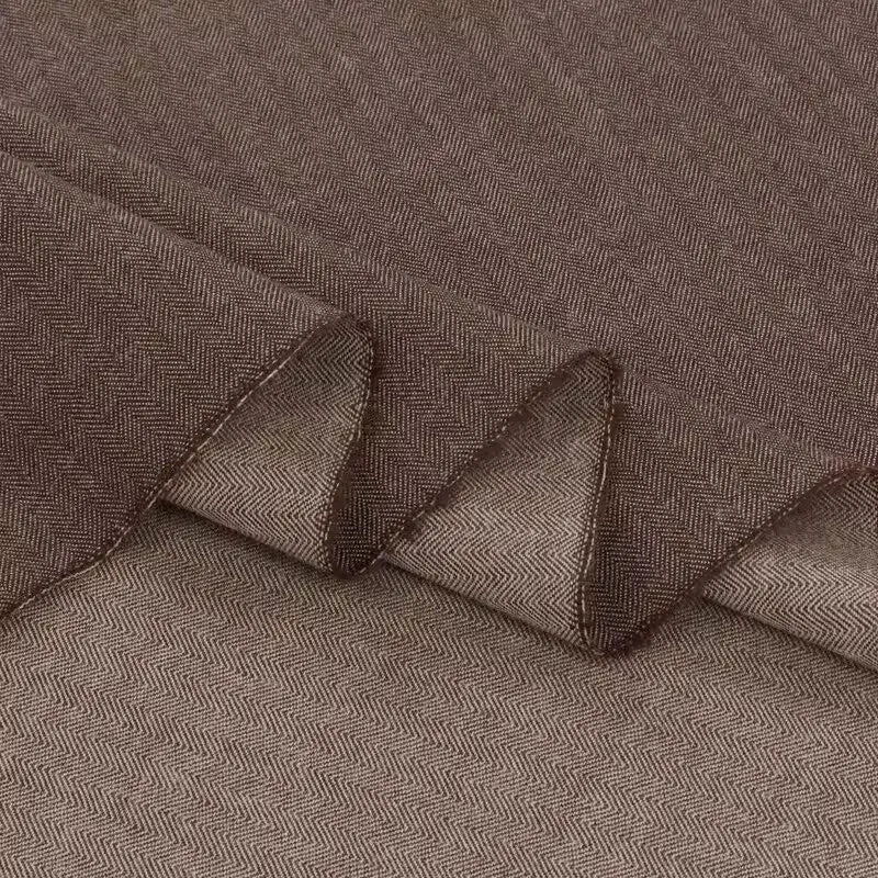 Coffee Colored Herringbone Spun Wool Fabric Retro British Style Suit Jacket Pants Neat Top Simple Fashion Clothing Fabric