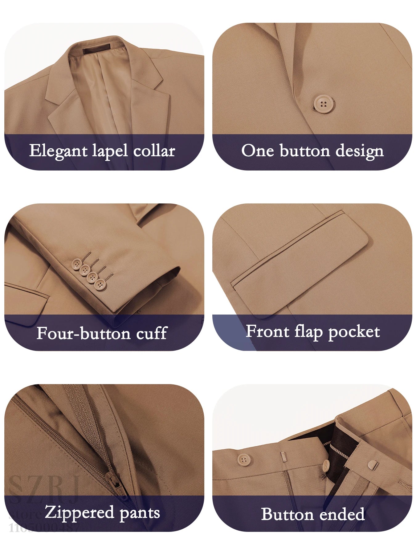 4pcs Men's Formal Suit Set: Tuxedo, Vest, Pants, Belt with .Classic Elegant Attire for Business, Party, Banquet, Job Interview