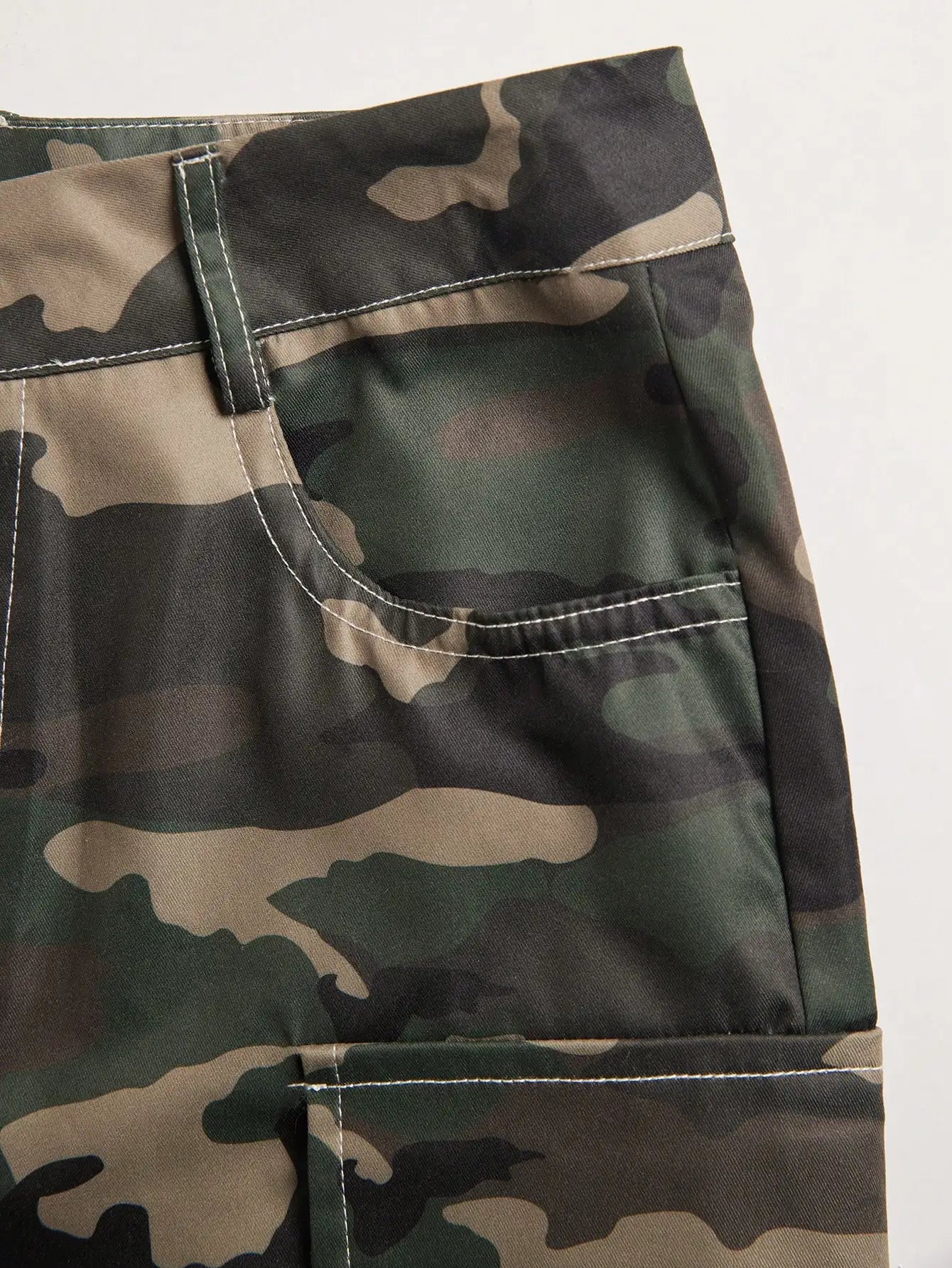 2025 Newest Camouflage Cargo Pants Women's High Waist Wide Leg Pants Loose Pants with Flat Pockets