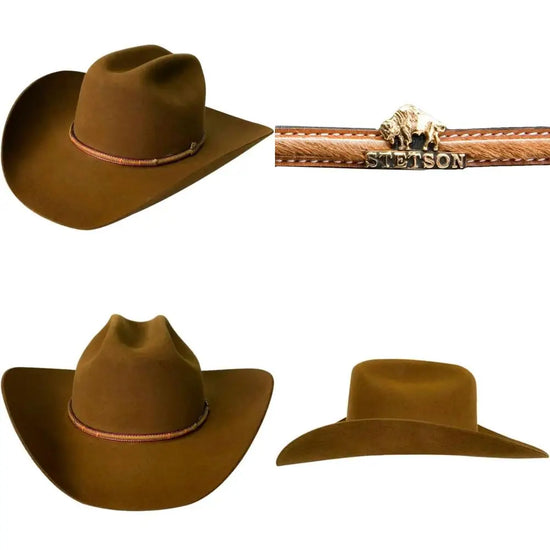 Buffalo Felt Cowboy Hat, 4X-Sized, Powder River Style, Authentic Western Wear