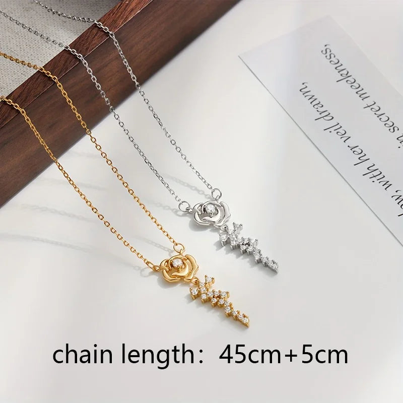 1pc s925 Rose Moissanite Pendant Fashionable Daily Wear, Creative New Trend Elegant and Exquisite | Necklace for My Daughter | S