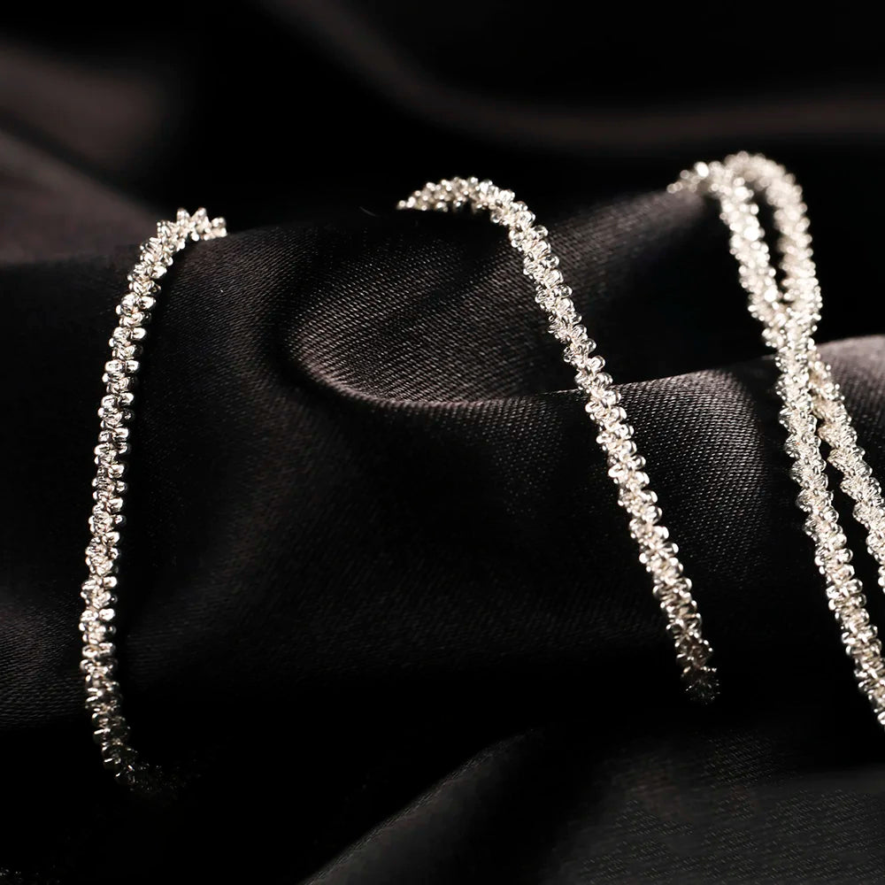 Italian Handmade Chopin Chain Necklace Solid 925 Sterling Silver Man Woman Basic Neck Chain Jewelry for Pendant Ships from USA