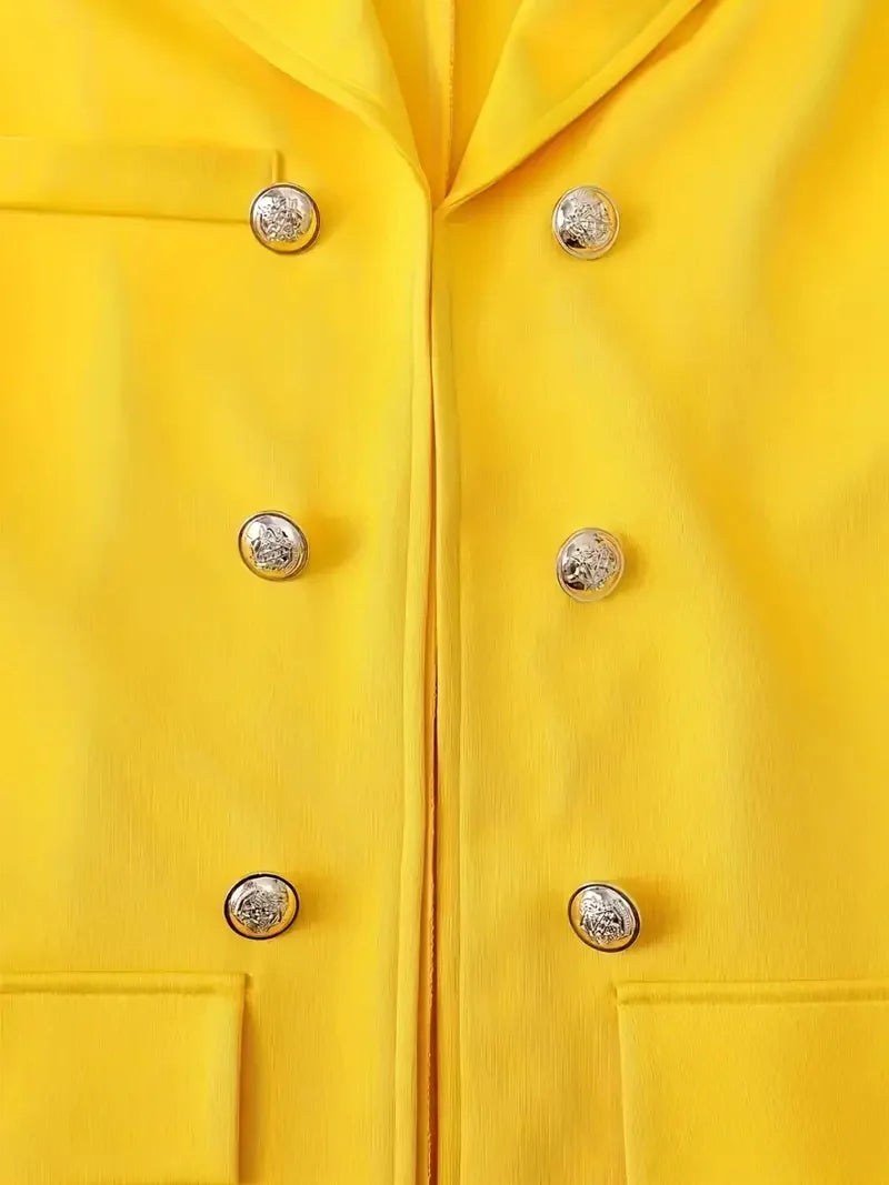 2025 women's new printed suit jacket and pants set - double breasted floral print - suitable for spring and autumn seasons