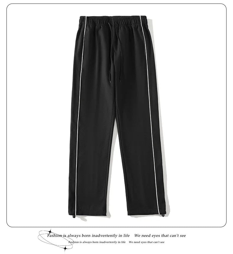 Autumn and Spring Fashion Solid Color Windproof Waterproof Sports Suit Men's Casual Loose Comfortable High Quality Two-piece Set