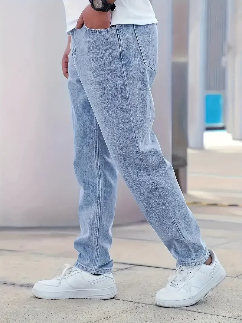 Men'S Trendy Casual Wear- Comfortable Washed Faux Denim Craft Daily Versatile Stylish Faux Denim For Fashionable Guys