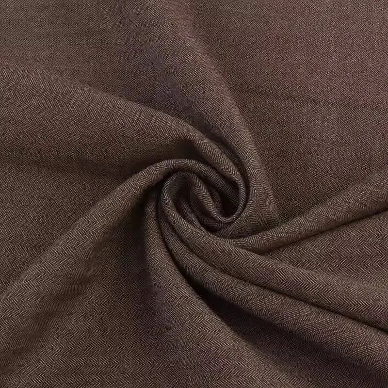 Coffee Colored Herringbone Spun Wool Fabric Retro British Style Suit Jacket Pants Neat Top Simple Fashion Clothing Fabric