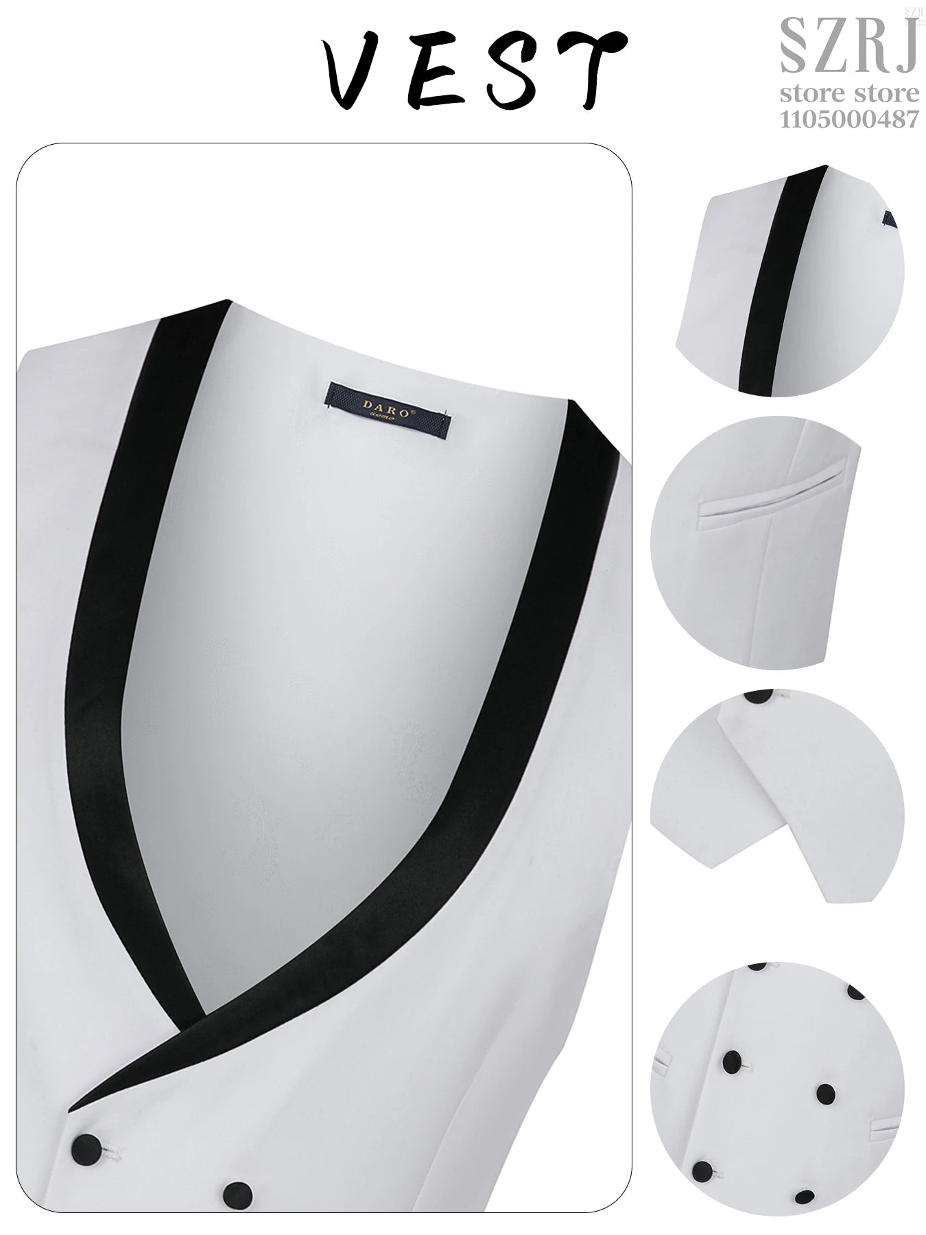 Men's 3 - Piece Suit Set, Featuring Decorative Lapel Design, Includes Jacket, Vest & Pants, Ideal for Formal Occasions，Wedding