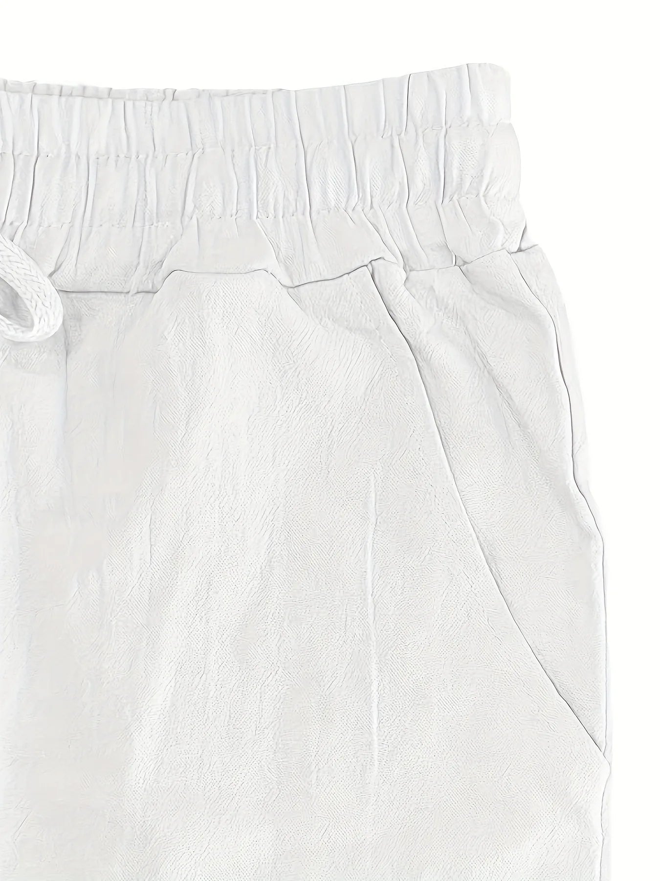 Spring and summer new men's solid-color cotton and linen casual long pants, Hawaiian beach loose sports and breathable street pa