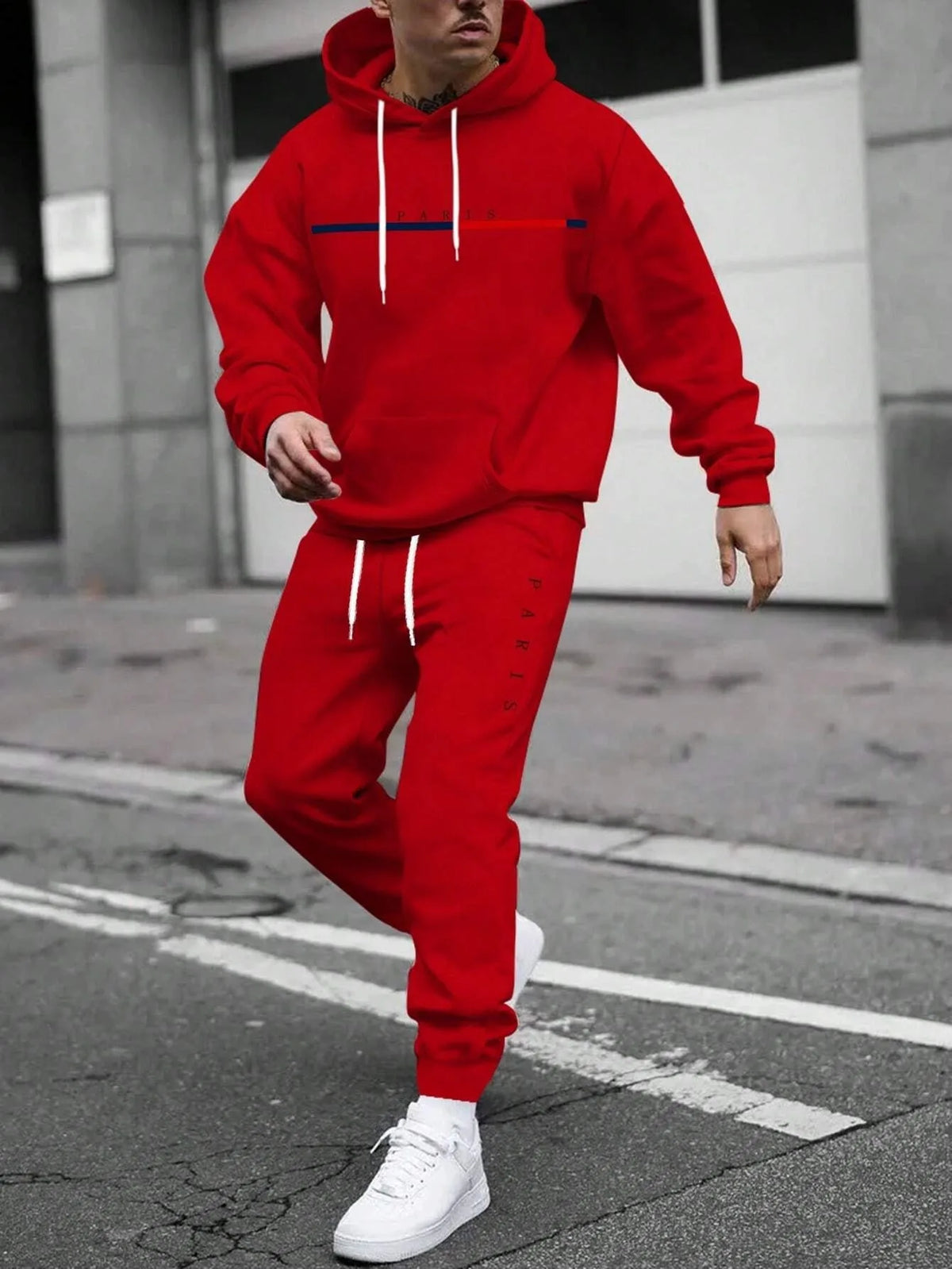 Autumn Winter Piece Set for men Drawstring Women's Tracksuit Hooded Suit Quality Comfortable Casual Pullover Fashion Daily
