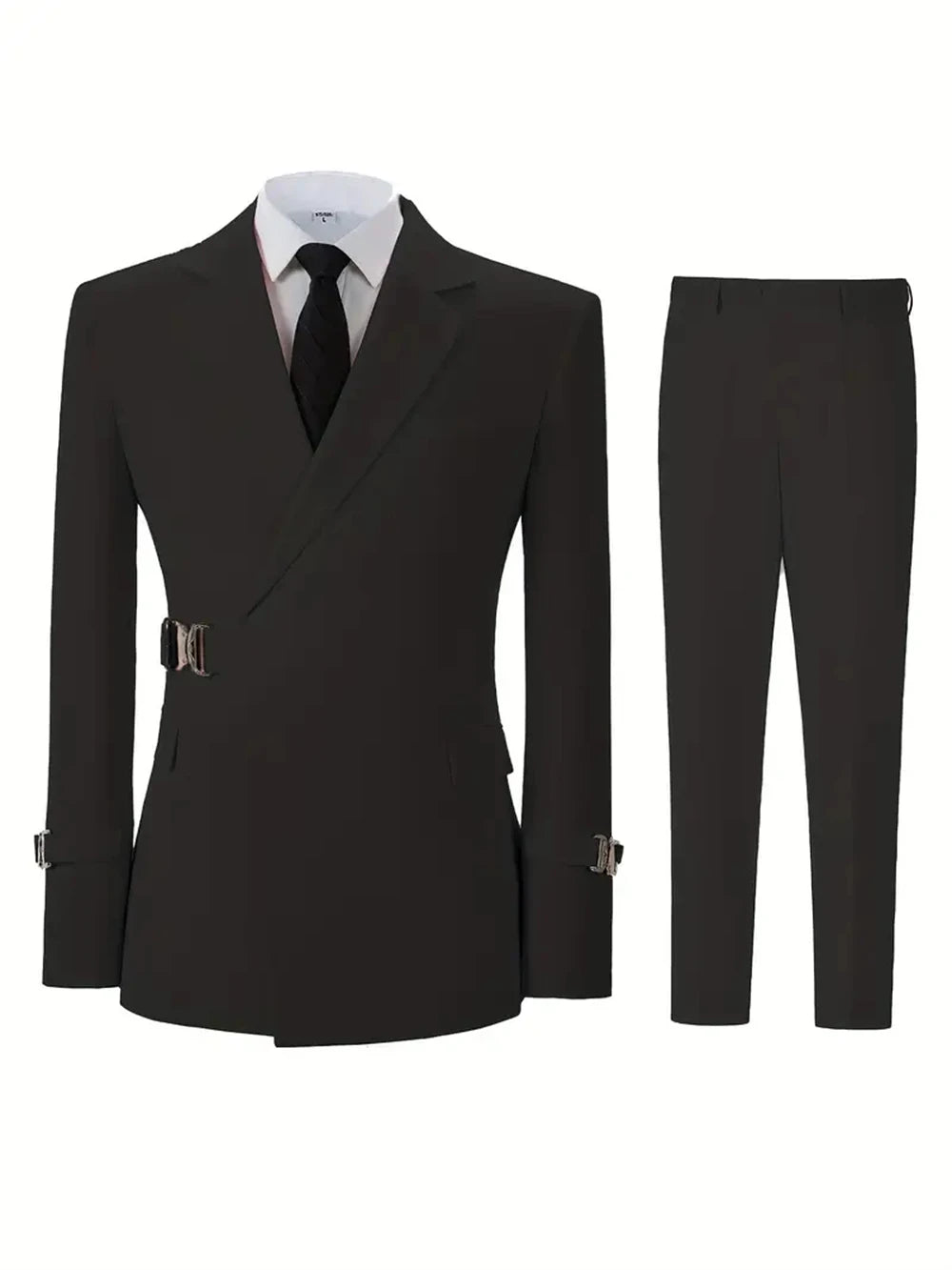 Fashion Men's Suits 2 Pieces Slim Daily Business Formal Fit Men Suits (Blazer+Pants)