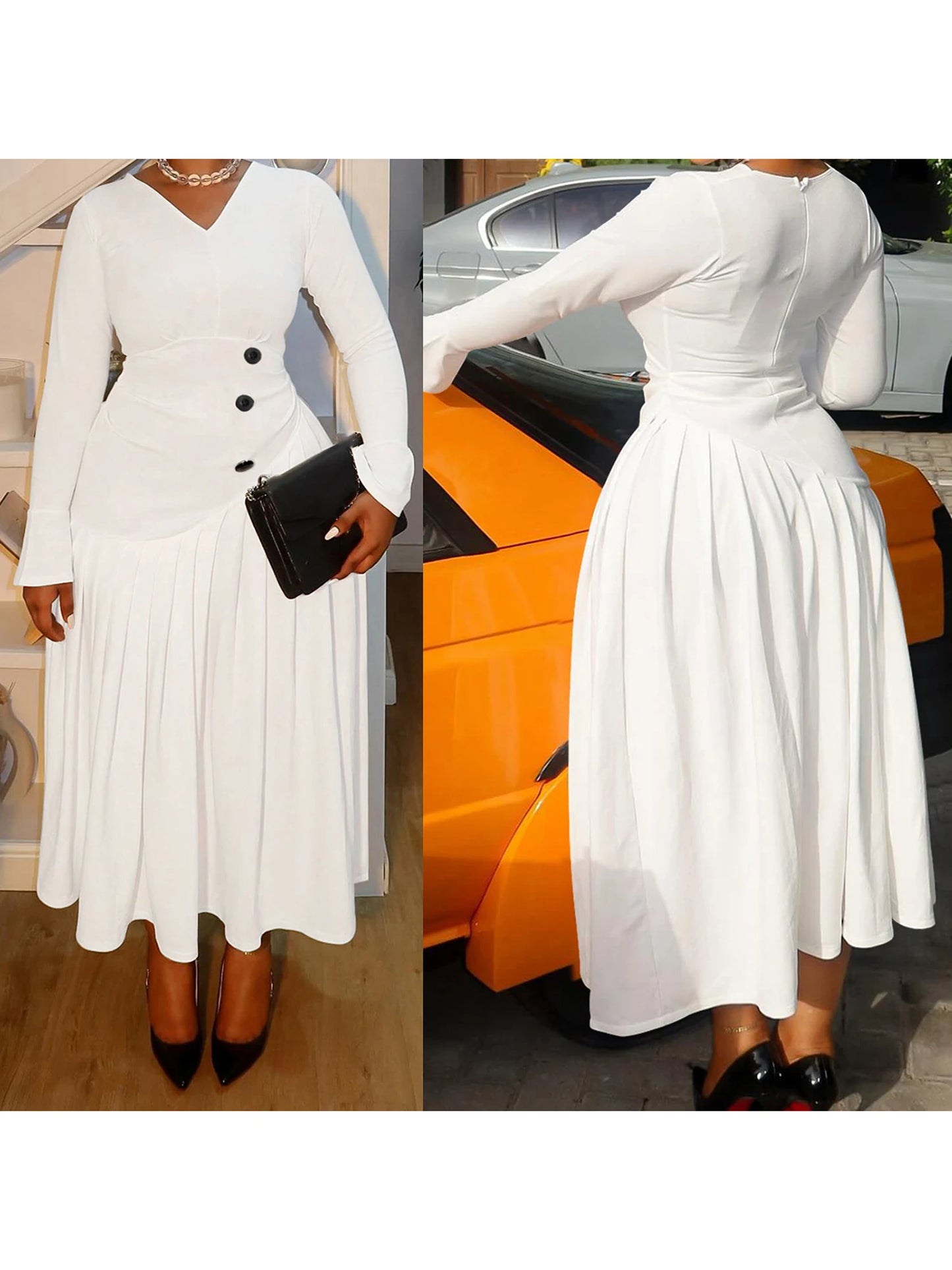 Women s Plus Size Maxi Dress with Short Sleeves and Empire Waist Detail Elegant Long Flowy Dress for Special Occasions