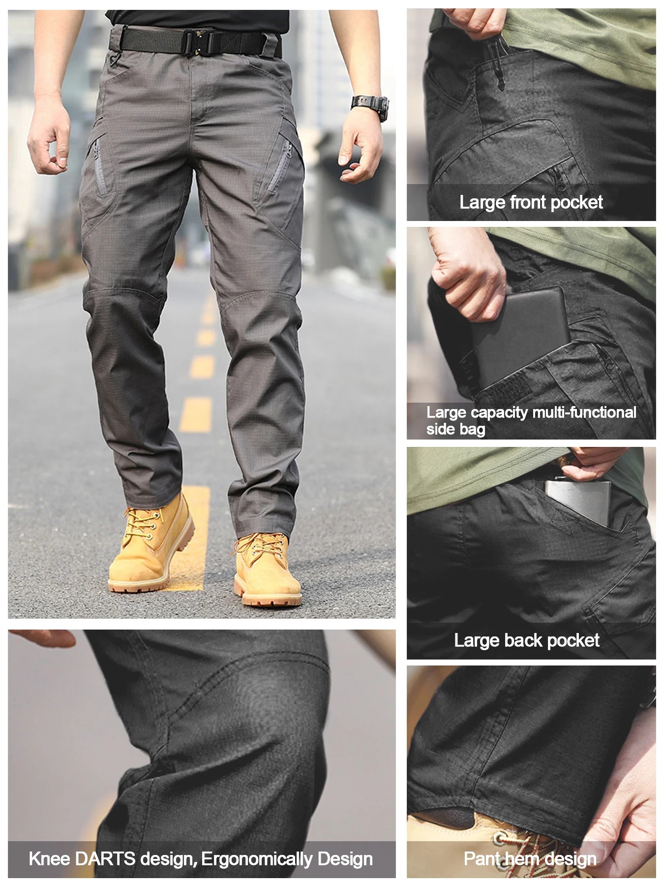 New Nen's Tactical Pants , Multi-pocket Design, Scratch-resistant, Breathable and Comfortable, Outdoor Commuting Lightweight
