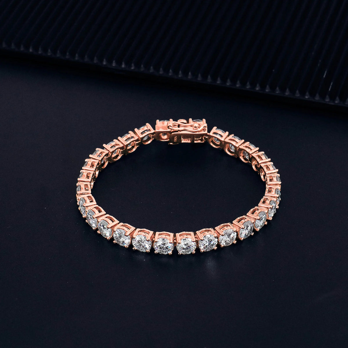 2-6.5mm Men Women Moissanite Tennis Chain Rose Yellow Moissanite Tennis Bracelet s925 Silver Tennis Chain For Women Men